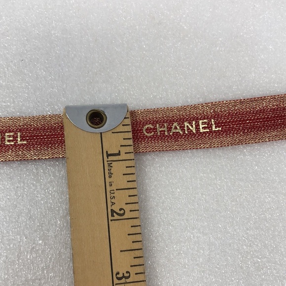 Authentic CHANEL Red & Gold Lurex Ribbon - Picture 4 of 6